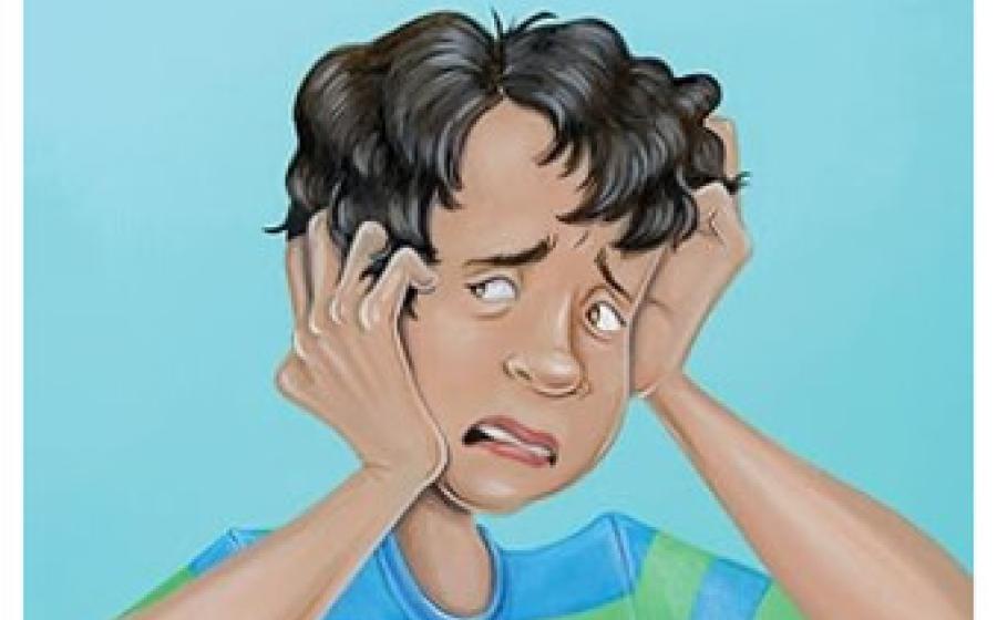 Book cover of a boy holding his head, title is My Anxiety is Messing Things Up